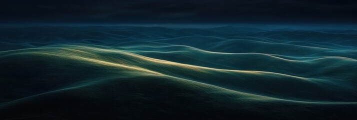 Rolling Green Hills Underneath a Dark Sky