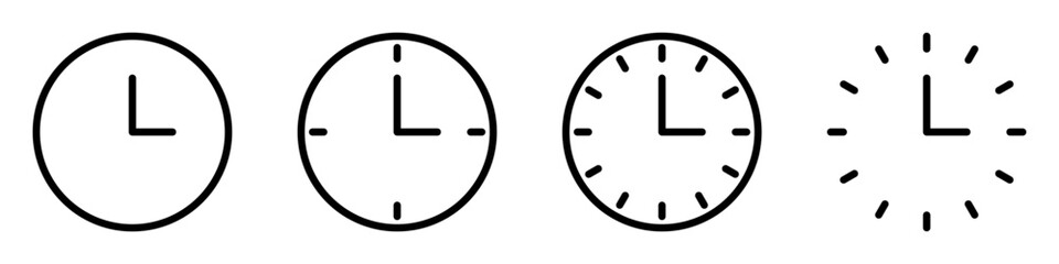 Time watch icon set simple design