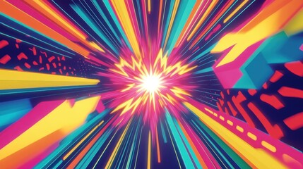 Fototapeta premium Vibrant Abstract Explosion: A Dynamic Burst of Colorful Energy and Light