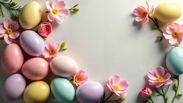 Colorful Easter Arrangement with Flowers and Eggs