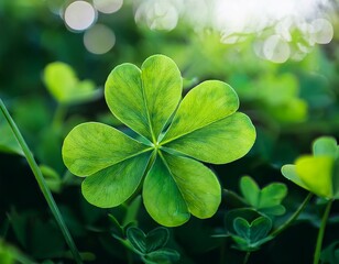 vibrant green cloverleaf design featuring four heart shaped leaves symbolizing luck and positivity this modern captures fresh and cheerful essence