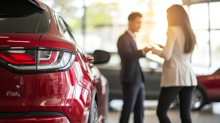 Car sales are inspecting new cars to buyers and new cars to dealers