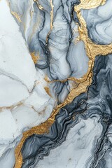 Naklejka premium Luxurious White and Gray Marble Texture with Gold Veins – Elegant Abstract Background for Branding, Interior Design, and Digital Art