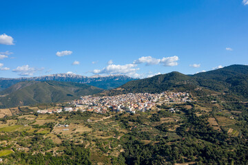 Orgosolo in Europe, Italy, Sardinia, Orgosolo, in summer, on a sunny day.