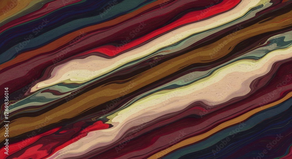 Poster a vibrant abstract design featuring flowing waves of rich colors, creating a sense of depth and move