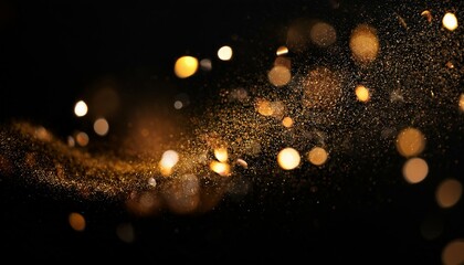 particles on black background abstract overlay with particles and bokeh