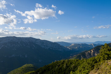 Naklejka premium The Sardinian countryside in Urzulei in Europe, Italy, Sardinia, Urzulei, in summer, on a sunny day.