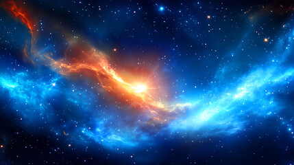 Fototapeta premium Stunning cosmic display of colorful nebulae and star formations in deep space