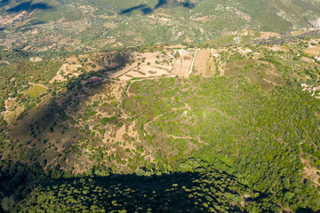 The countryside around Orgosolo in Europe, Italy, Sardinia, Orgosolo, in summer, on a sunny day.