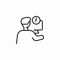 desktop work time icon sign vector