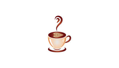 illustration cup of hot coffee logo