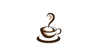hot coffee 0n cup logo