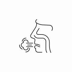 mouth exhaling icon sign vector