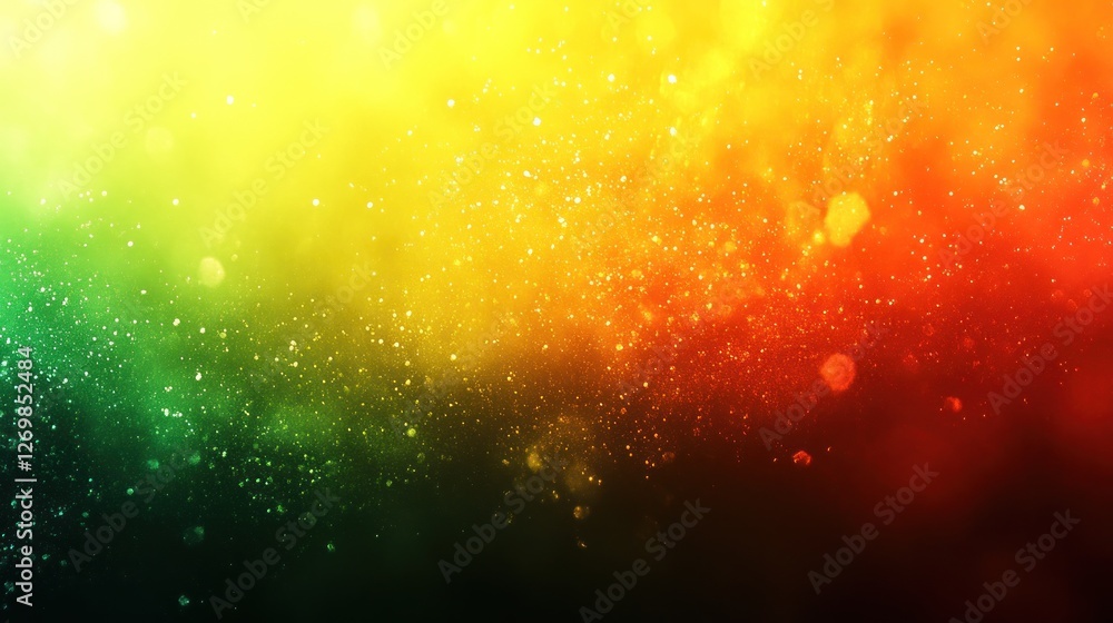 Poster rasta colors abstract background with sparkling glitter effect
