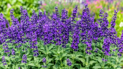 Stunning Purple Lavender Blossoms in a Vibrant Garden