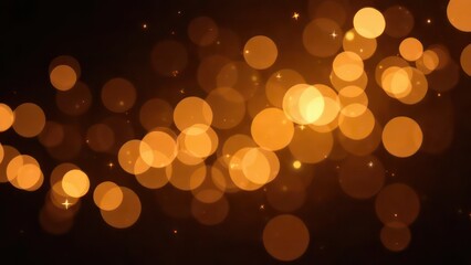 Obraz premium festive abstract Christmas background, glowing golden bokeh lights on dark backdrop