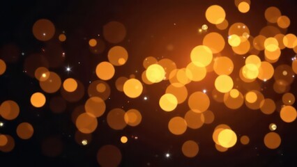 Obraz premium festive abstract Christmas background, glowing golden bokeh lights on dark backdrop