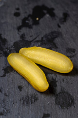 small, crispy green cucumbers salted with spices