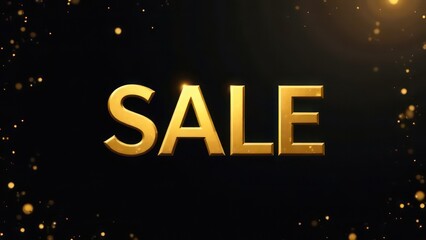 gold "sale" text on luxury black golden background
