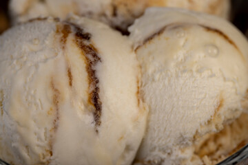 balls of creamy ice cream with the addition of natural maple syrup