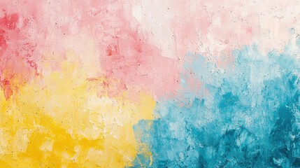 Obraz premium A vibrant abstract background featuring blended hues of pink, yellow, and blue with a textured finish.