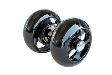 Sleek black workout equipment for effective core training at home or gym isolated on transparent background