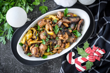 Confetti Kielbasa with Christmas Decoration