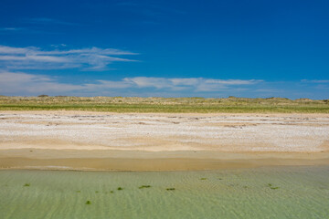 Mentor beach in Quiberon in Europe, France, Brittany, Morbihan, Quiberon, in summer, on a sunny day.