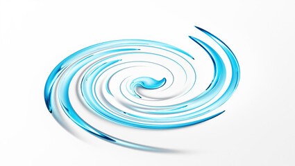 Abstract blue water splash on white background. 