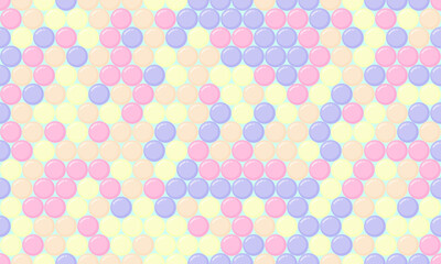 Polka dot pattern with colorful round spots, ideal for textile fabrics, seamless wallpapers, and abstract backgrounds with a geometric touch.