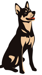 Stylish Australian Kelpie Dog in Flat Minimalist SVG Vector Style