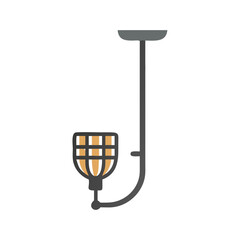 modern interior equipment. Chandeliers, lamps on desk and floor. colorful vector icon Lamp icon, on withe background 