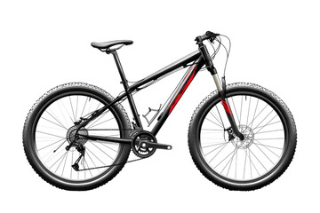 A sleek mountain bike ready for adventure on rugged trails in the great outdoors isolated on transparent background