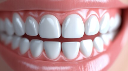 Obraz premium Dental Row 3D Teeth Close-Up