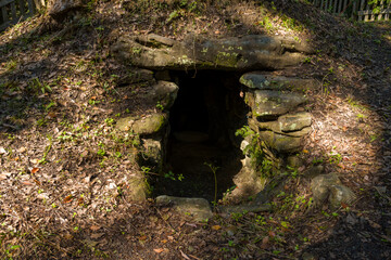 Hisamezuka-Kofun burial mound in Shirarahama in Asia, Japan, Kansai, Shirarahama, in summer, on a...