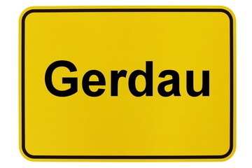 Illustration eines Ortsschildes der Gemeinde Gerdau in Niedersachsen