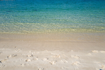 White sand beaches in Shirarahama in Asia, Japan, Kansai, Shirarahama, in summer, on a sunny day.