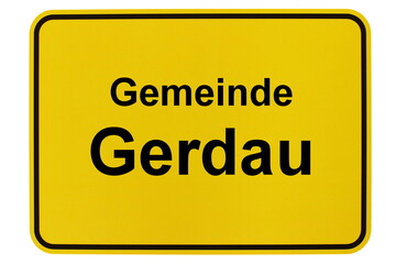 Illustration eines Ortsschildes der Gemeinde Gerdau in Niedersachsen
