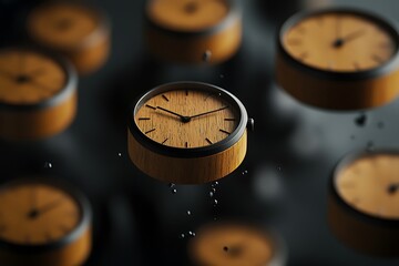 Floating Wooden Clocks - Modern Minimalist Design