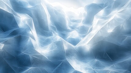 Obraz premium Abstract Blue and White Ice Crystals in a Soft Light Environment