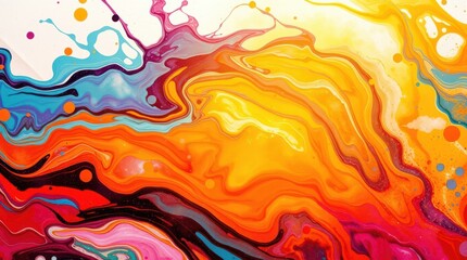 Fototapeta premium Abstract fluid art with a vibrant color palette, perfect for modern design, or a colorful background.