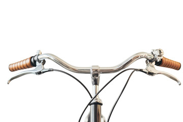 The elegant design of a vintage bicycle handlebars inviting adventure in bright daylight isolated on transparent background