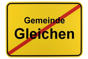 Illustration eines Ortsschildes der Gemeinde Gleichen in Niedersachsen