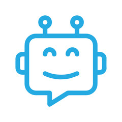 Blue line AI chat icon design