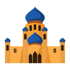 Vector image of Mubarak style castle icon with white background
