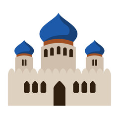 Vector image of Mubarak style castle icon with white background