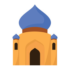 Vector image of Mubarak style castle icon with white background