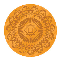 Vector image of golden circles icon in Mubarak style with white background