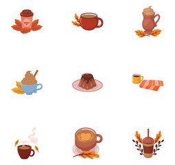 coffee vector icon set with white background