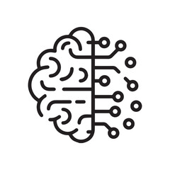 AI brain hub chip icon design